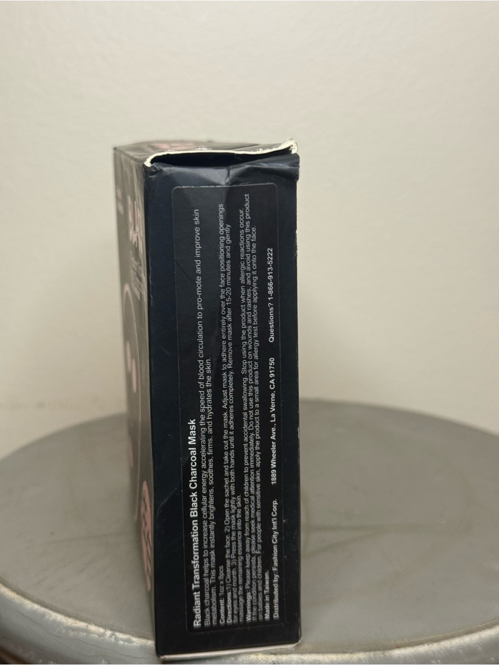 BLACK Charcoal Mask Box with Pink Accents - Picture 4 of 4